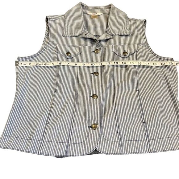 Alia Women's Striped Chambray Button Vest Size 10 - Picture 7 of 9